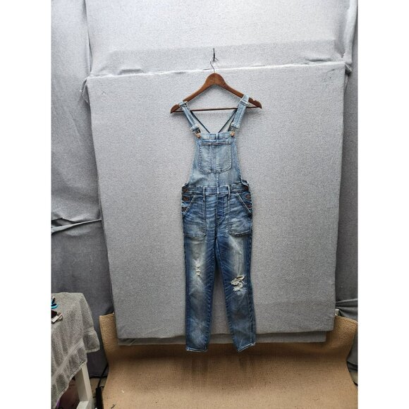 Madewell Womens Denim Overalls XS Distressed Light Wash Adjustable Straps Cotton - Picture 1 of 7